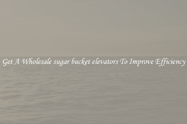 Get A Wholesale sugar bucket elevators To Improve Efficiency