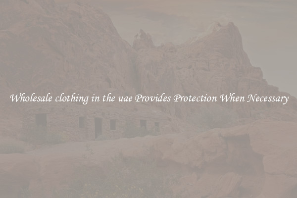 Wholesale clothing in the uae Provides Protection When Necessary
