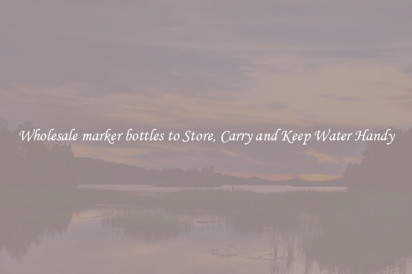Wholesale marker bottles to Store, Carry and Keep Water Handy