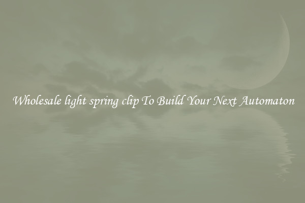 Wholesale light spring clip To Build Your Next Automaton