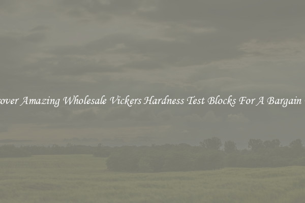 Discover Amazing Wholesale Vickers Hardness Test Blocks For A Bargain Price