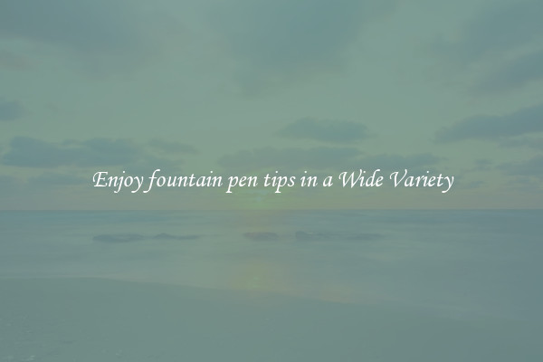 Enjoy fountain pen tips in a Wide Variety