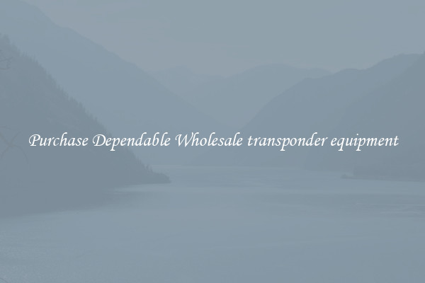 Purchase Dependable Wholesale transponder equipment